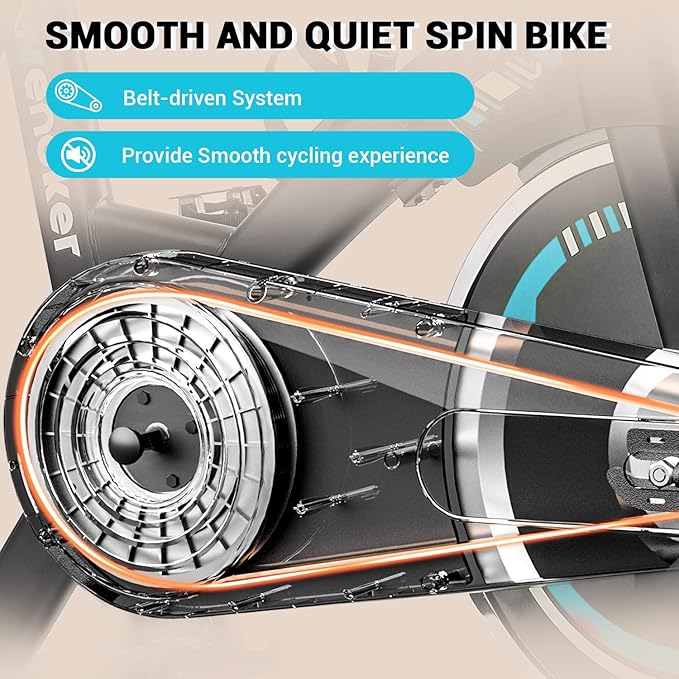 Exercise Bike, Indoor Cycling Bike/Stationary Bike for Home, Indoor Bike with Silent Belt Drive, Heavy Flywheel and LCD Monitor for Home Gym Cardio Workout Training