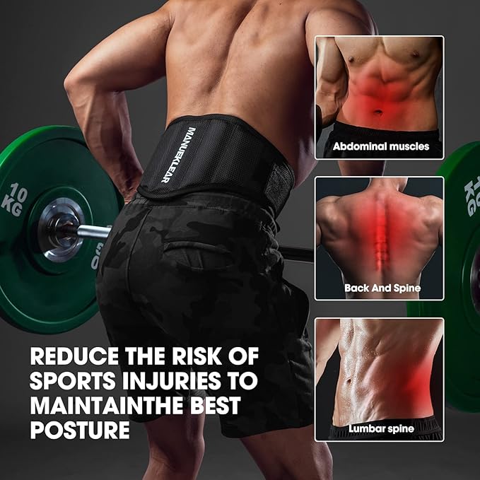 Gym Weight Lifting Belt Weight Lifting Workout Weightlifting Powerlifting Belt for Men Women - 7.5inch - Bodybuilding Fitness Back Support for Cross Training, Squats, Lunges