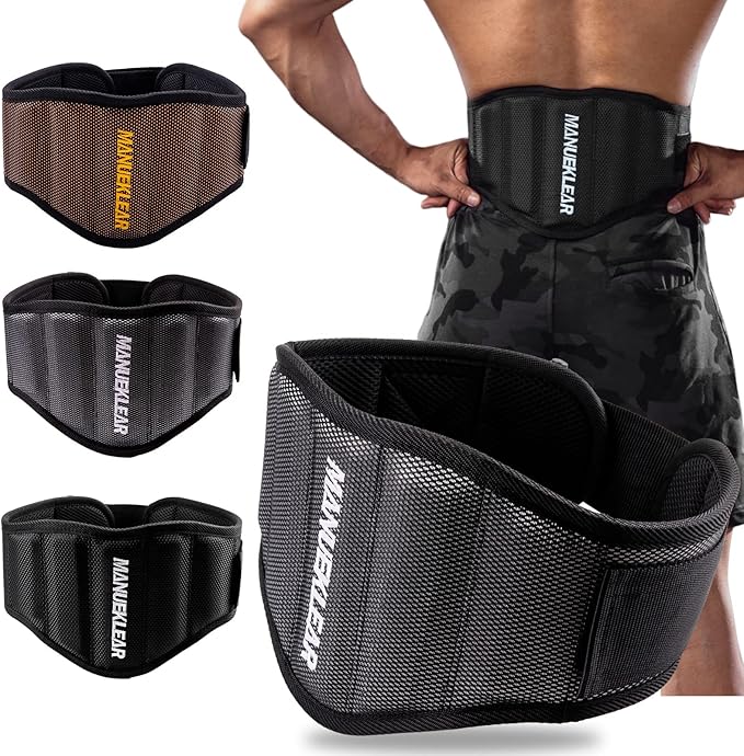 Gym Weight Lifting Belt Weight Lifting Workout Weightlifting Powerlifting Belt for Men Women - 7.5inch - Bodybuilding Fitness Back Support for Cross Training, Squats, Lunges