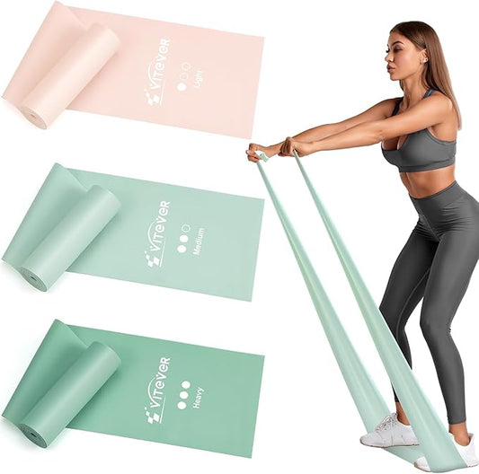 Resistance Bands for Working Out, Exercise Bands, Resistance Band for Physical Therapy, Stretch Bands for Pilates, Rehab, Stretch, Strength Training and Yoga Starter Set